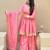 Baby pink embroidery vichitra silk  full stitched sarara plazo