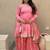 Baby pink embroidery vichitra silk  full stitched sarara plazo