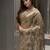Golden net embroidered saree with sequins work