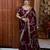 Wine silk blend embroidered saree with sequins work