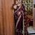 Wine silk blend embroidered saree with sequins work