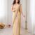 Cream georgette embroidered saree with sequins work
