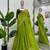 Green silk blend embroidered saree with sequins work