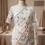 White georgette embroidered saree with thread work