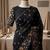 Black georgette embroidered saree with thread work
