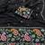 Black georgette embroidered saree with thread work