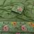Olive georgette embroidered saree with thread work