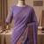 Purple georgette embroidered saree with thread work