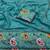 Teal georgette embroidered saree with thread work