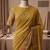Mustard georgette embroidered saree with thread work