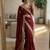 Maroon satin embroidered saree with sequins work