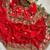 Red satin embroidered saree with sequins work