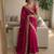 Rani pink satin embroidered saree with sequins work