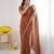 Brown georgette embroidered saree with sequins work