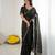 Black georgette embroidered saree with sequins work
