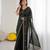 Black georgette embroidered saree with sequins work