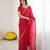 Rani pink georgette embroidered saree with sequins work