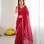 Rani pink georgette embroidered saree with sequins work