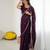 Wine georgette embroidered saree with sequins work