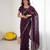 Wine georgette embroidered saree with sequins work