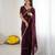 Chocolate georgette embroidered saree with sequins work