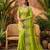 Parrot green silk blend embroidered saree with sequins work