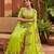 Parrot green silk blend embroidered saree with sequins work