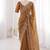 Mustard satin embroidered saree with sequins work