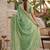 green chiffon embroidered saree with thread work