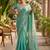 sky blue chiffon embroidered saree with thread work