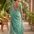 sky blue chiffon embroidered saree with thread work