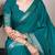 Teal art silk woven saree with zari work