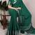 Green art silk woven saree with zari work