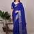Royal blue art silk woven saree with zari work