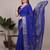 Royal blue art silk woven saree with zari work