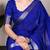 Royal blue art silk woven saree with zari work