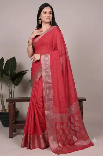 red art silk zari woven saree