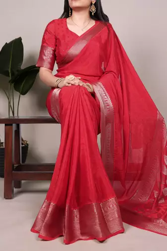 red art silk zari woven saree