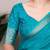turquoise art silk zari woven saree