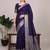 navy blue art silk zari woven saree