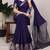 navy blue art silk zari woven saree