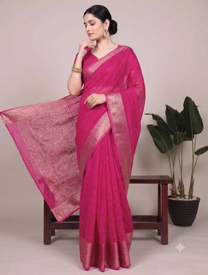pink art silk zari woven saree 2
