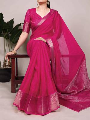pink art silk zari woven saree 3