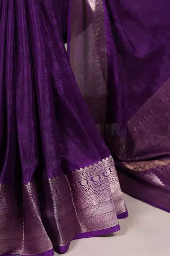 purple art silk zari woven saree