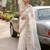 White organza embroidered saree with thread work