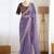 Lavender organza embroidered saree with sequins work