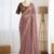 Mauve organza embroidered saree with sequins work