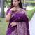 Purple art silk woven saree with zari work