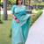 Sky blue art silk woven saree with zari work