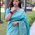 Sky blue art silk woven saree with zari work